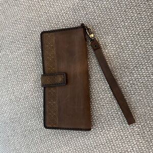 Brown Leather Wristlet Wallet
